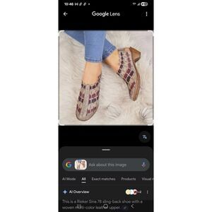 Rieker Sina 78 Slingback Woven Multi Color Leather Block Heel Sandals Women